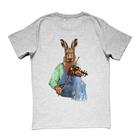 Fiddled Hare - Grey T