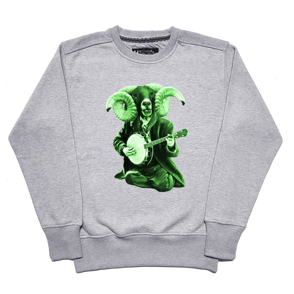 Green Banjo Ram Grey Sweatshirt