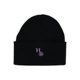 Black Beanie - Pink Multi