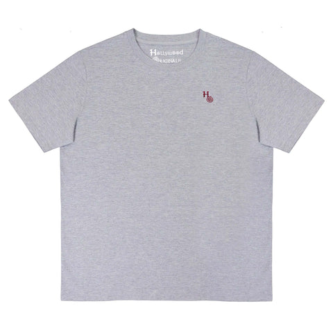 Grey T-Shirt - Burgundy Logo