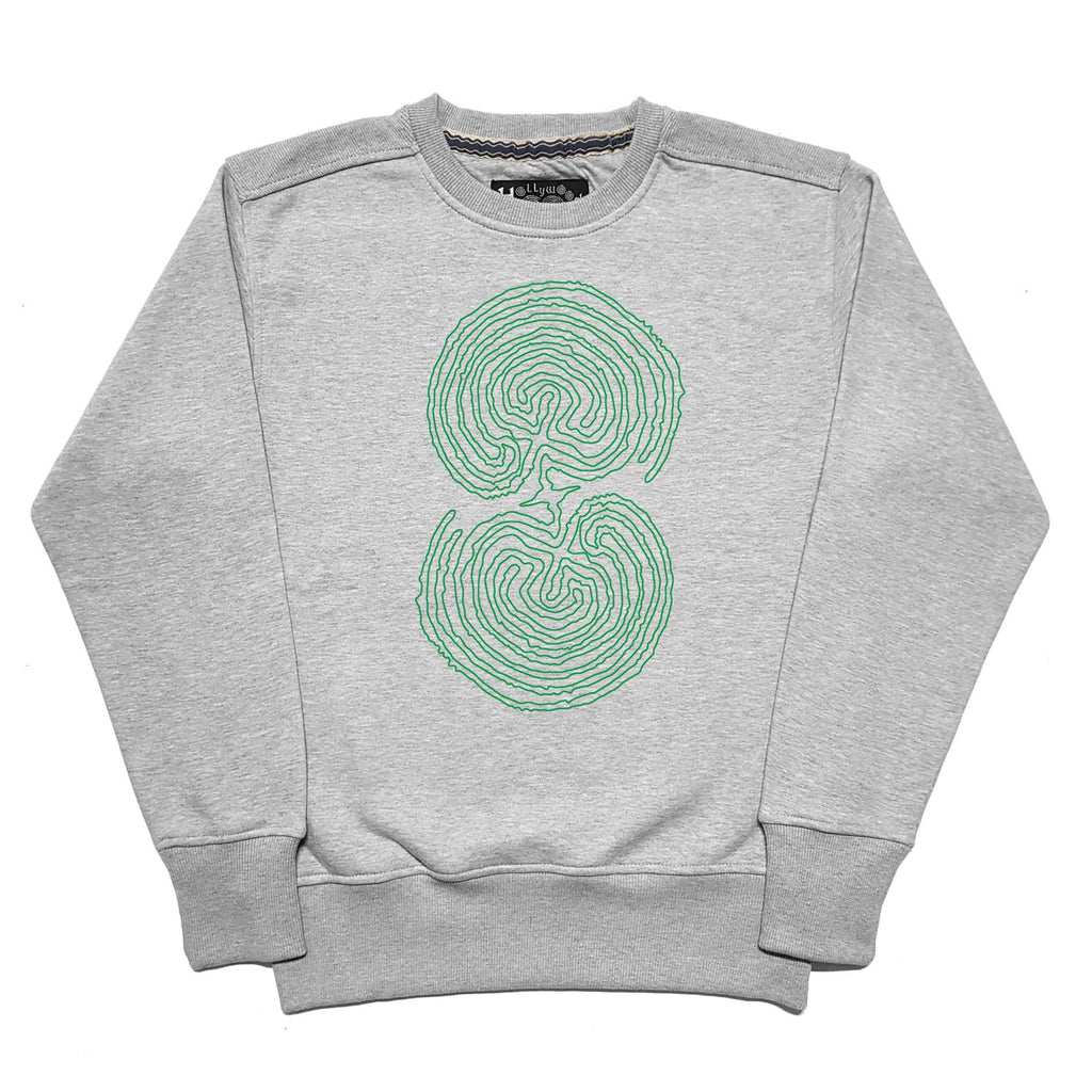Lab Green Embroidery Grey Sweatshirt